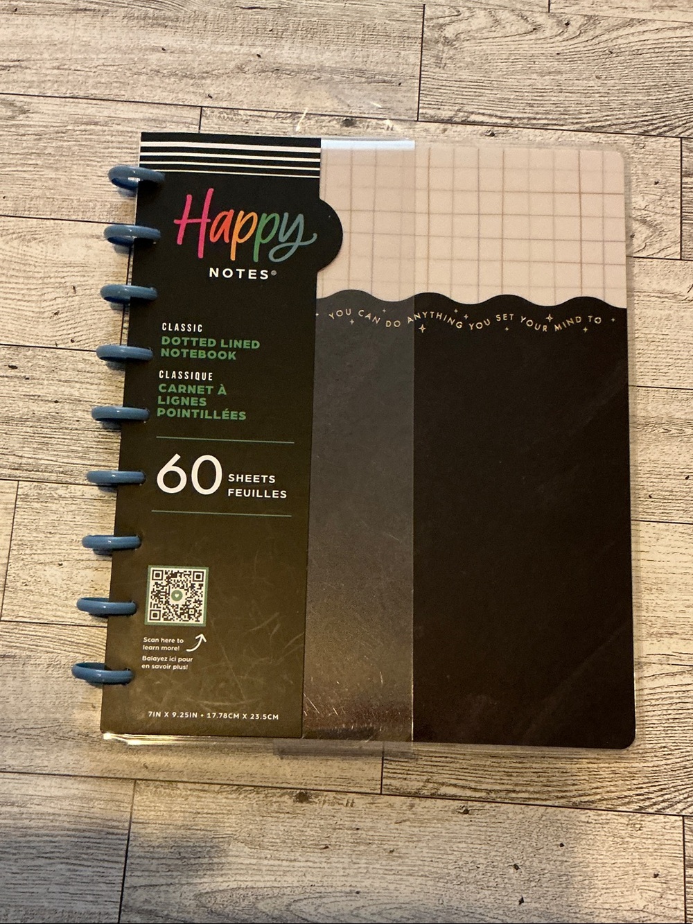 The Happy Planner Black & Blue Disc-Bound Dotted Lined Notebook